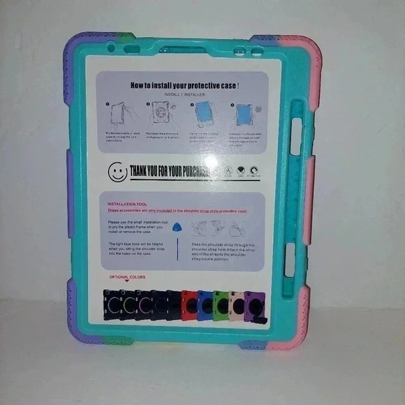 Gralifcare Multicolored iPad pro 11 Case w/ adjustable Strap new open package. - Picture 2 of 9